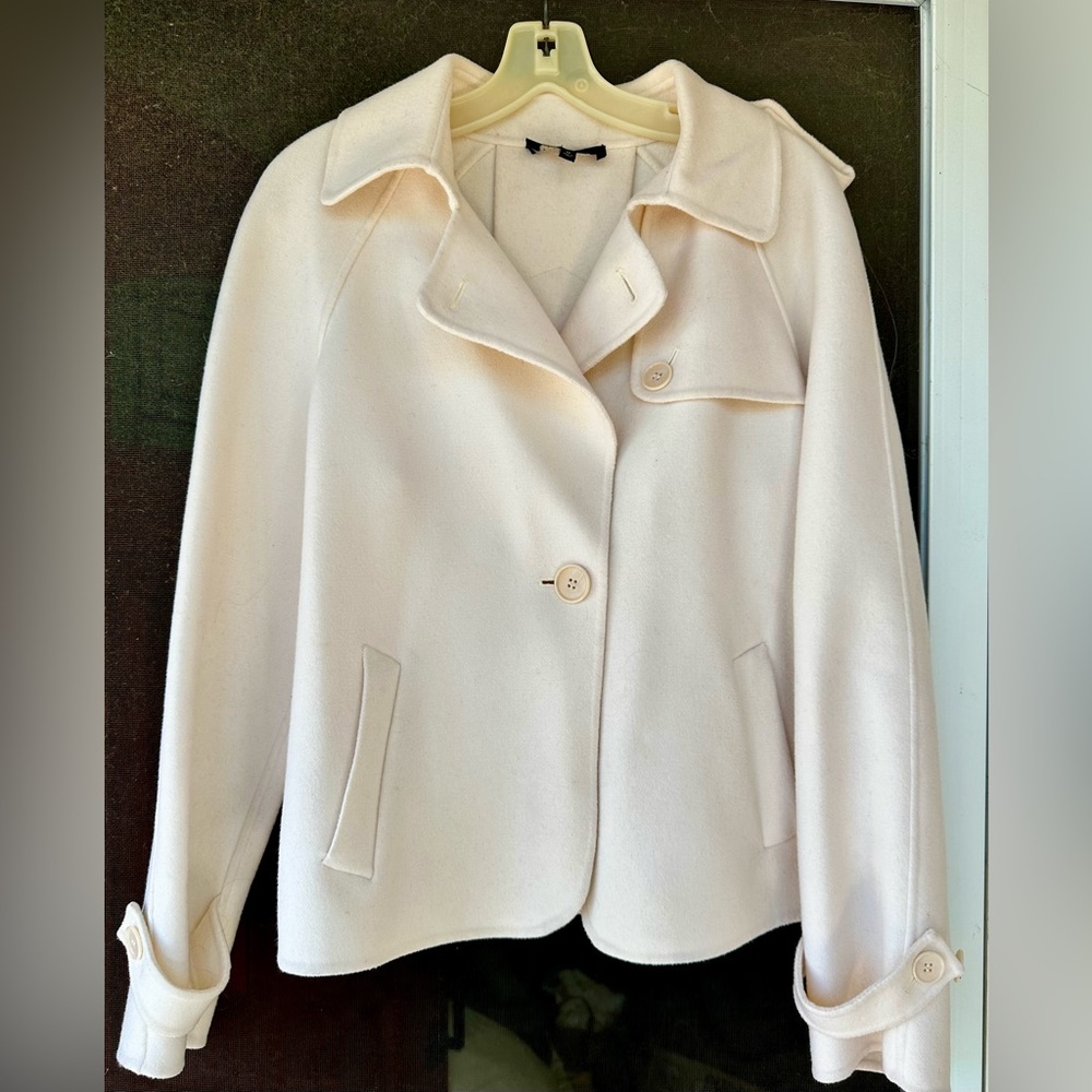 Talbots Cream Short Trench/Pea Coat
